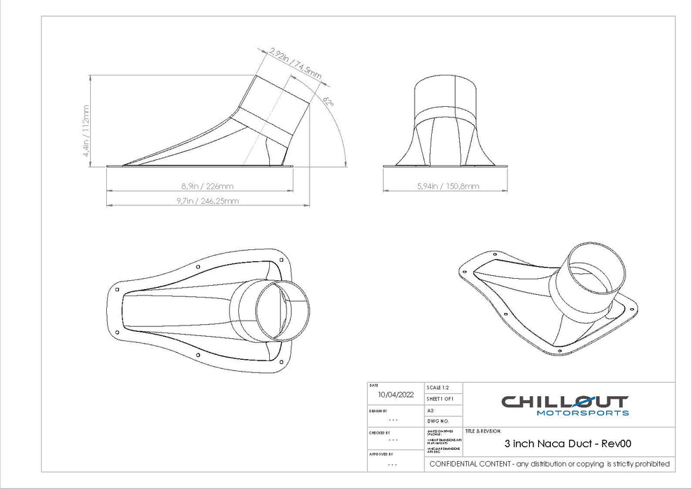 3" Ultra Transparent NACA Duct - Chillout Motorsports - EU