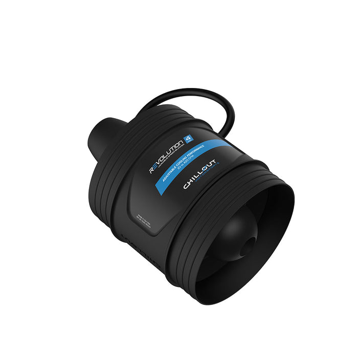 Black and blue device with 'Revolution' branding on a white background